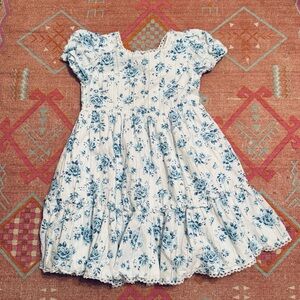 HAPPILY GRAY / KIDS Size 10 white blue floral print Dress